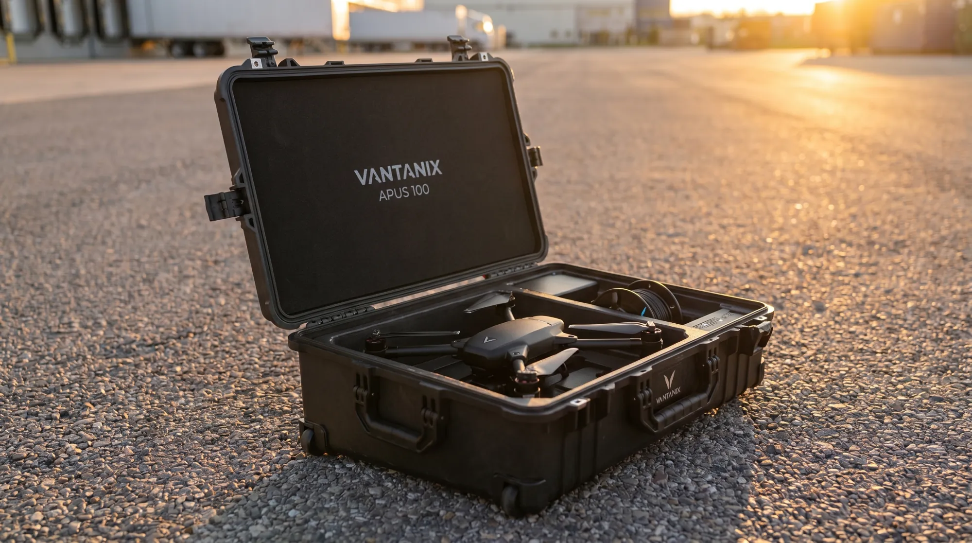 Configured Apus 100 nested in its deployment case